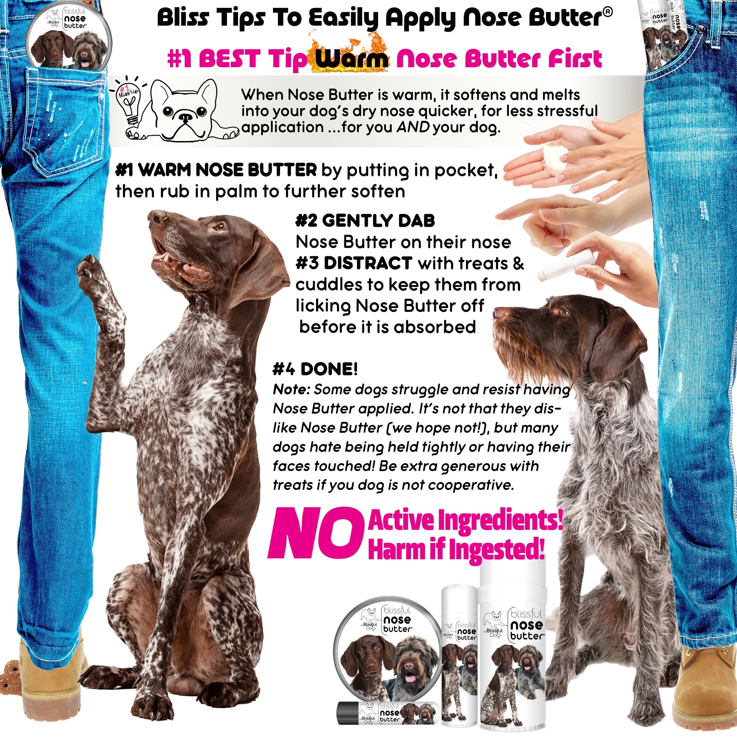 The Blissful Dog German Shorthaired Pointer Unscented Nose Butter - Dog Nose Butter, 4 Ounce